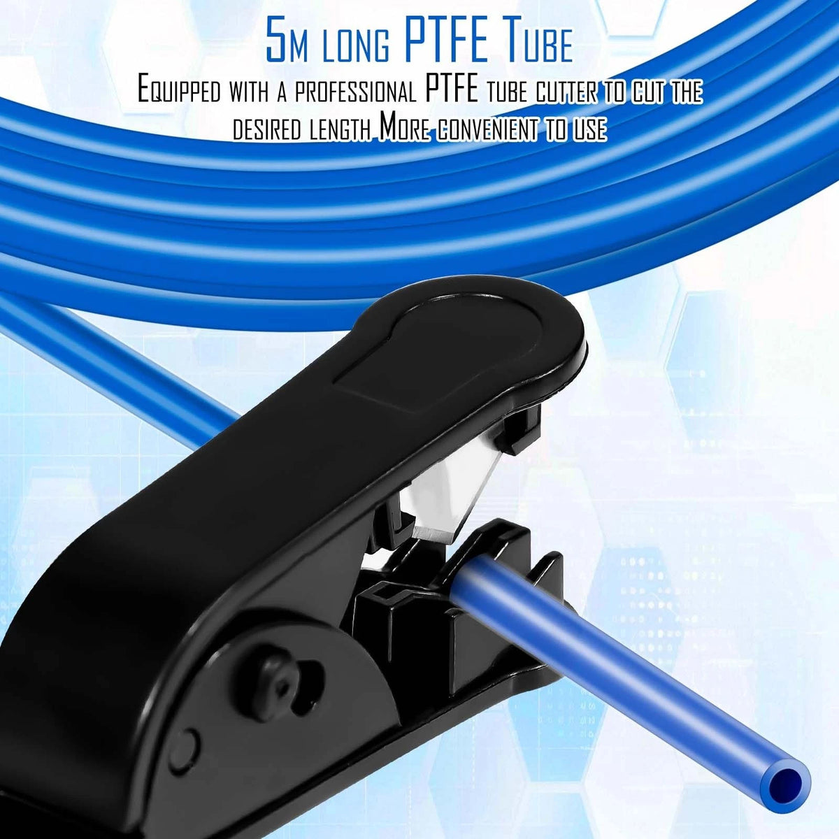 PTFE Teflon Tube Kit for 1.75mm Filament 5m, 2*4mm Blue, Blue