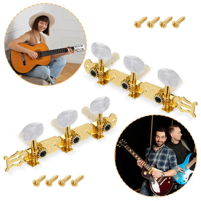 1 Pair 3L3R Classical Guitar Tuning Pegs Keys, Tuners Machine Gold