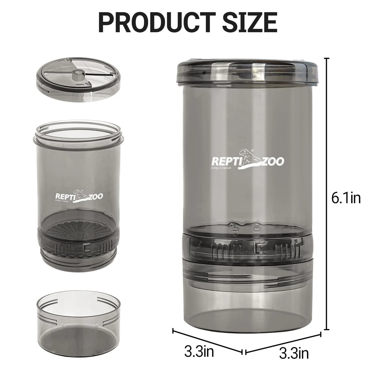 REPTI ZOO Reptile Cricket Calcium Powder Mixer, Keeper Shaker for...