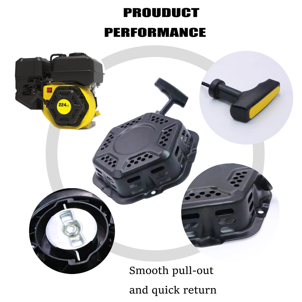 DVBB Pull Start Recoil Starter Compatible with Champion 196cc 208cc Black