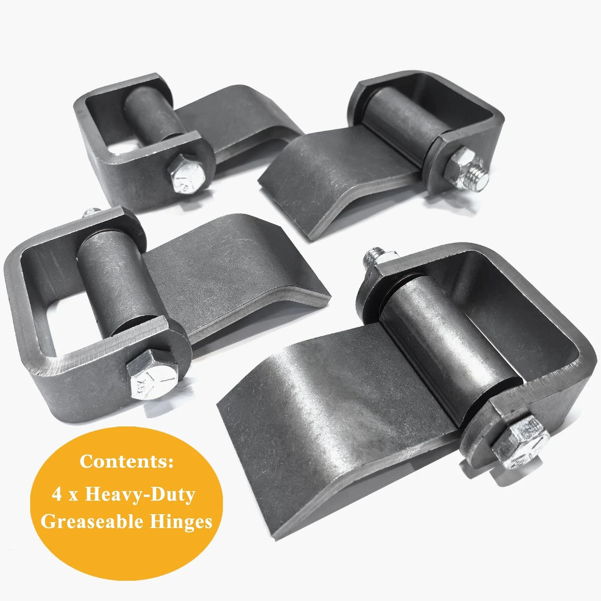 Weld on Trailer Hinges for Dump Trailers, Truck 5-3/8" x 4" Large Size, Black