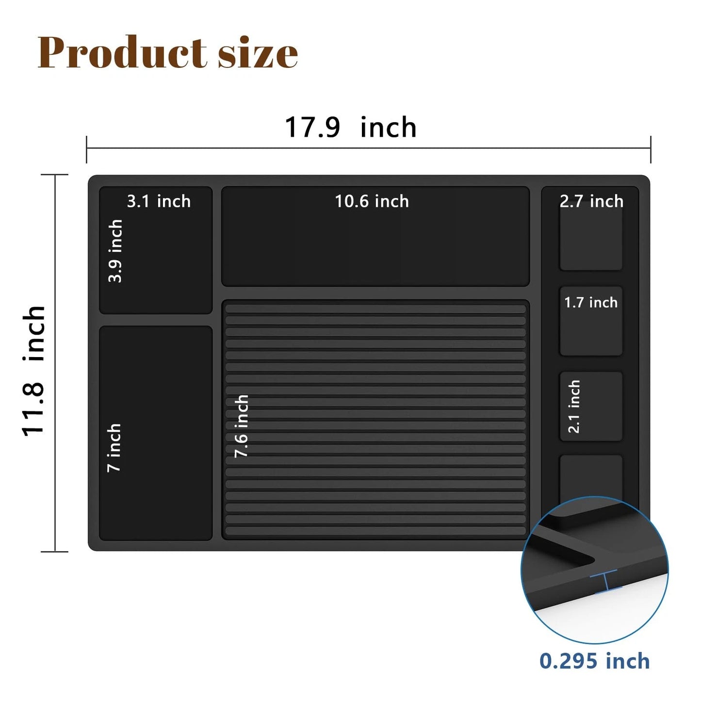 Adevar Magnetic Barber Mat for Clippers,Barber Station Organizer Black