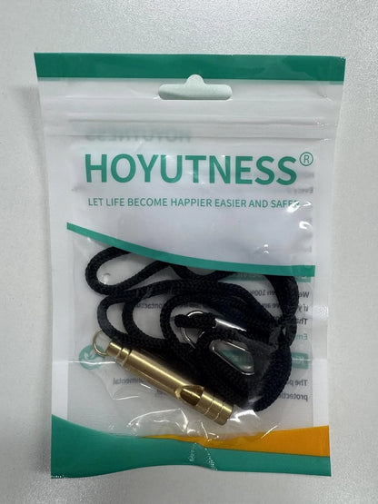 Brass Survival Whistle, 125 dB Loud Emergency Whistle with 1 Pack, Yellow