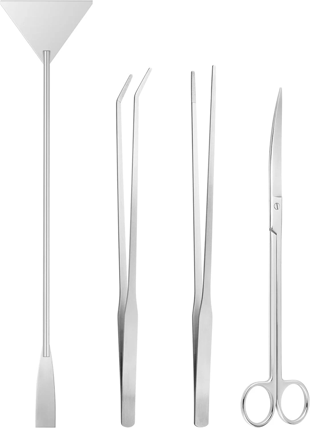 Ohtomber Aquascape Tools Aquarium Kit - 4PCS Terrarium Supplies Silver