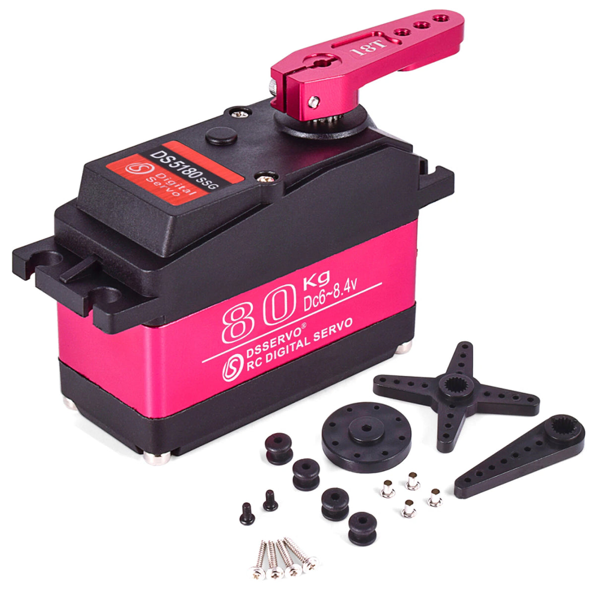 1x High Torque Waterproof 80KG Digital Servo With 18T Servo Arm for 1/5 RC Car