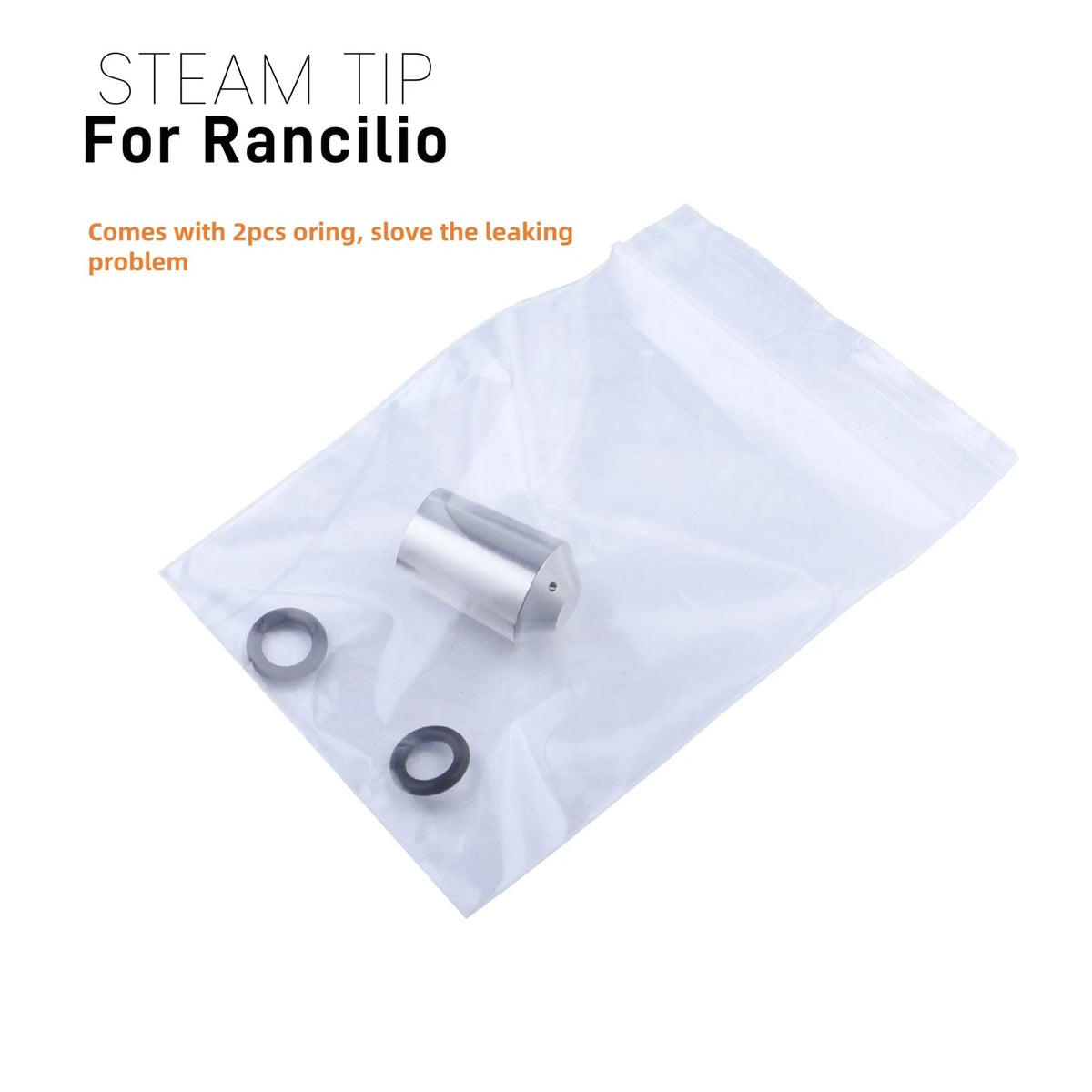 LAUCIPPOS Steam Tip for Rancilio Sil & Pro X, Single hole, Silver