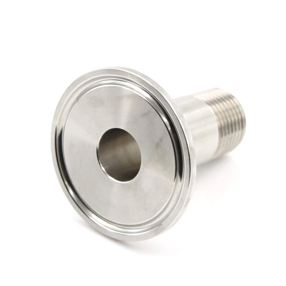 Beduan 1.5" Tri Clamp to 1/2" NPT Male Male, Stainless Steel
