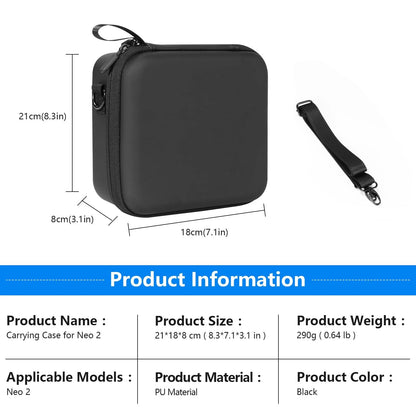 FPVtosky Carrying Case for DJI Neo 2 [CASE 8.3 x 7.1 x 3.1 inches, Black