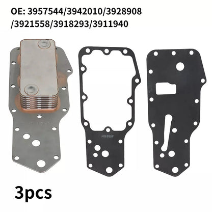 3pcs/set  Oil Cooler w/ Gaskets For Dodge Cummins 5.9L 6B 6BT 1989-1997 3942914