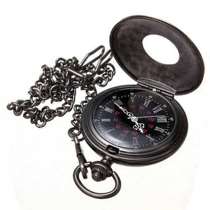 Vintage Retro Steampunk Pocket Watch Vintage Quartz Pendant Necklace Chain Gift