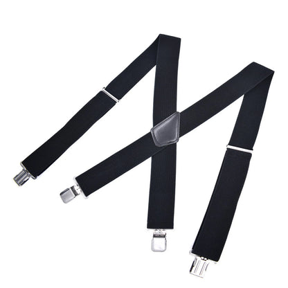 Elastic General Pants Cross Adjustable X-Type Suspender Strap Leather Crosspatch