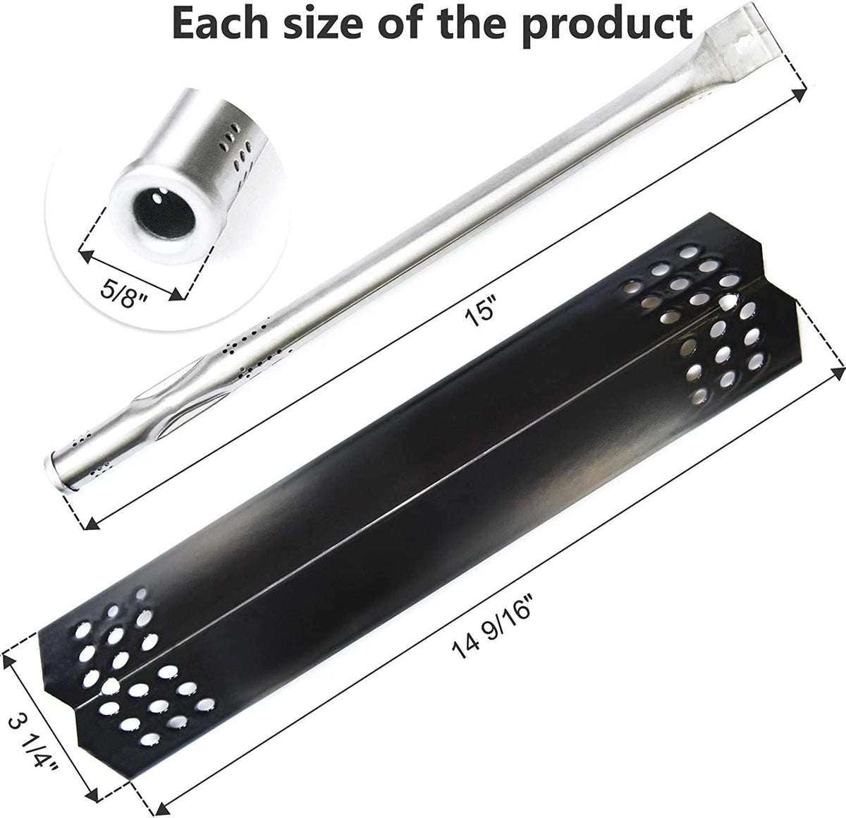 Adce Replacement Parts for Nexgrill 720-0925P 4-Burner, Black, Silver