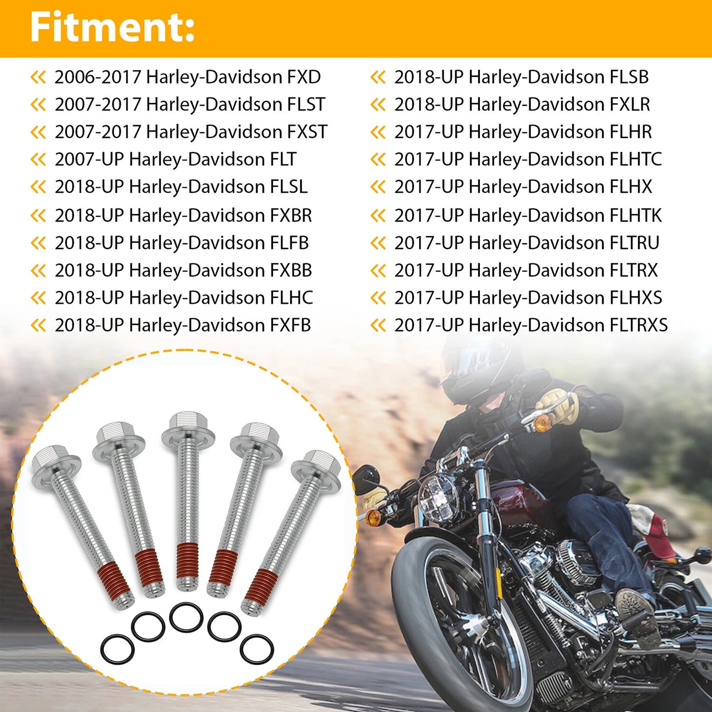 Inner Primary Bolt and Seal Kit fits Harley-Davidson 15-1457