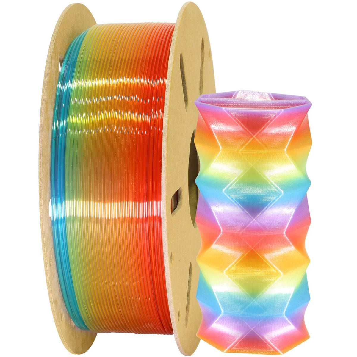 OEM MIKA3D Natural Rainbow PLA 3D Filament, 1.75mm Transparent Clear