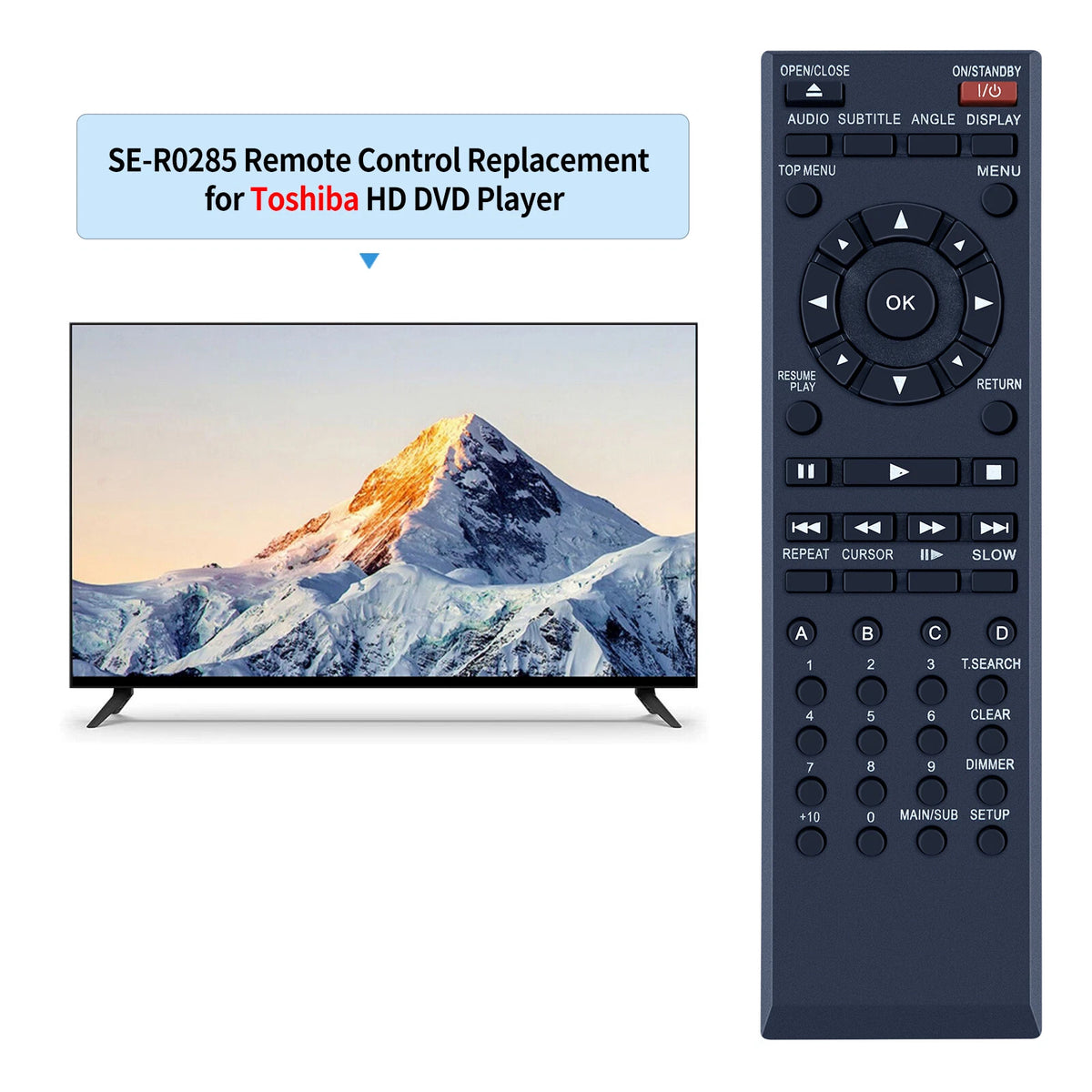SE-R0285 Remote Control For Toshiba HD DVD PLAYER HD-A3KU HD-A3KC HD-A30 HD-A30K