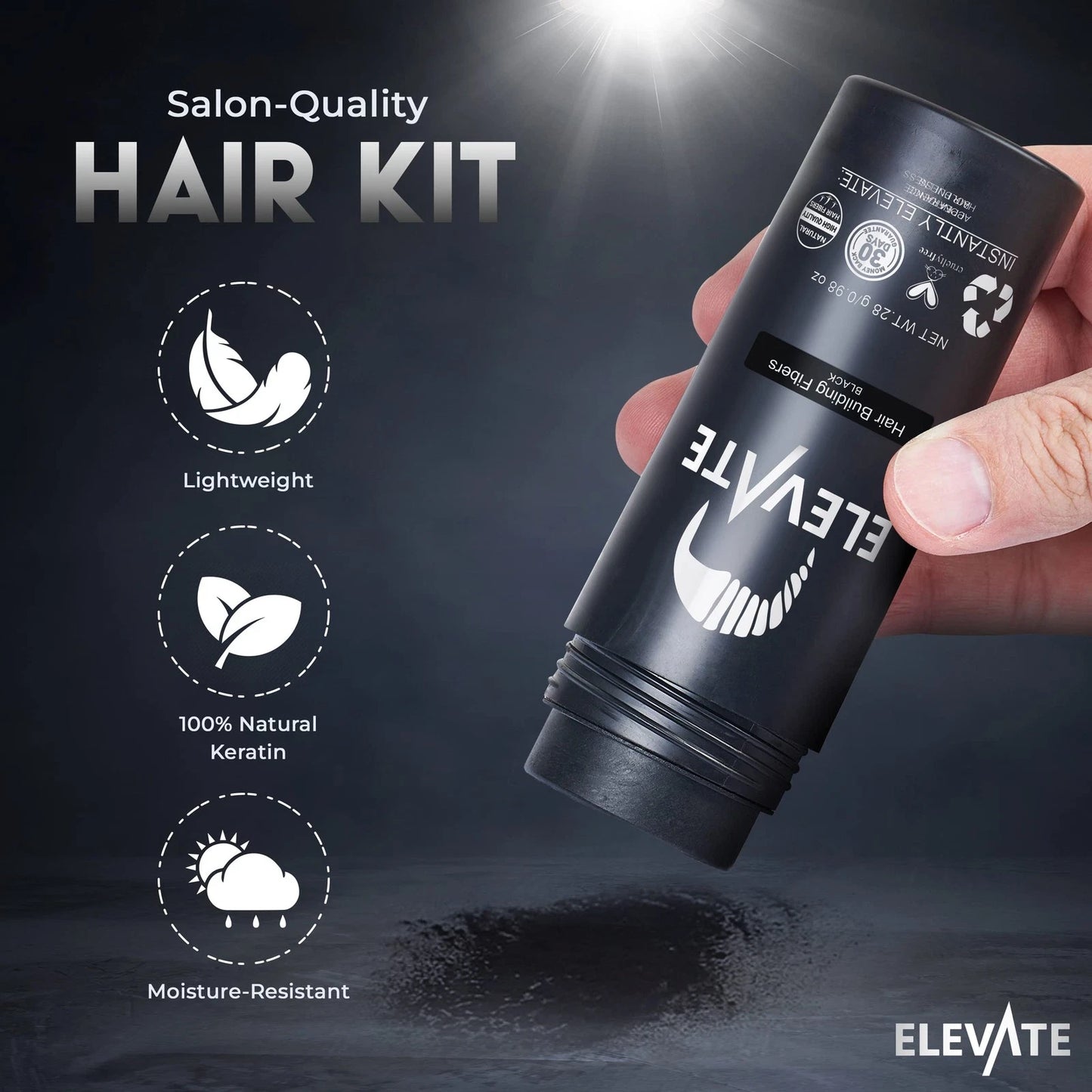 ELEVATE Hair Perfecting 2-in-1 Kit | Set Includes Natural 2 Piece Set, Black