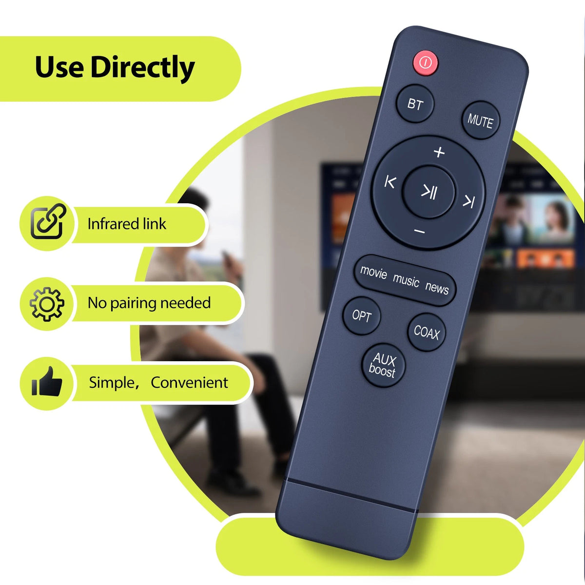Remote Control For Sakobs TV Sound Bar System DS6402 DS6601 DS6405P DS6402L