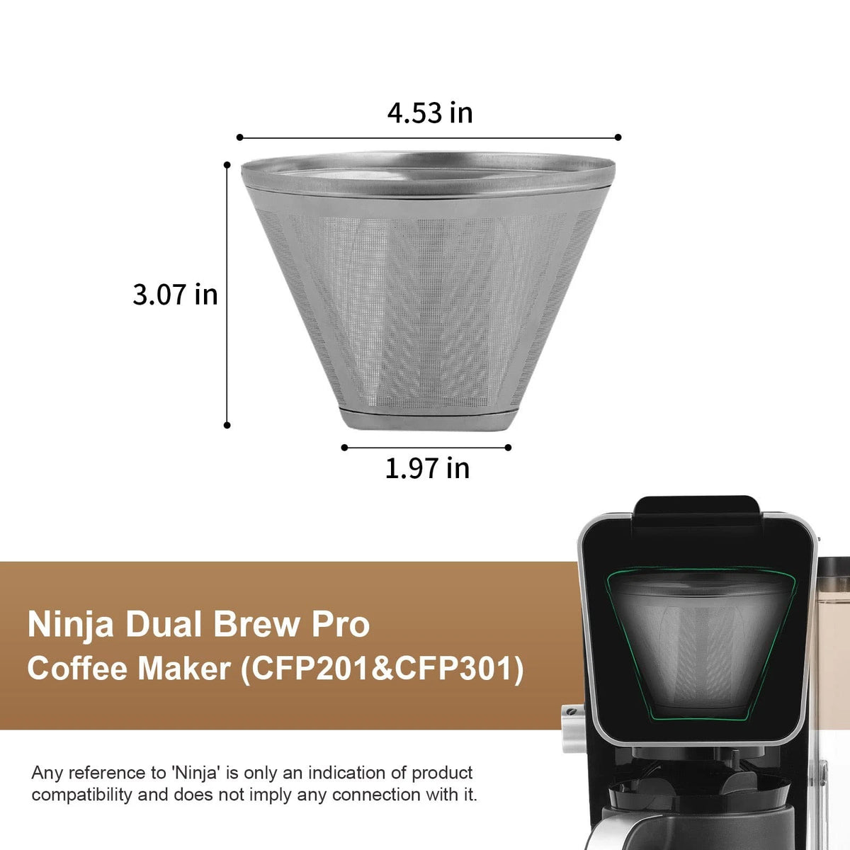 Reusable Coffee Filter Maker Filters, 304 1* stainless steel filter