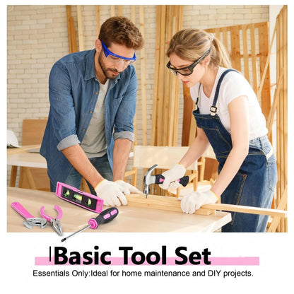 Pink Tool Set | Bag for Women with Shoulder Strap | Basic Large,