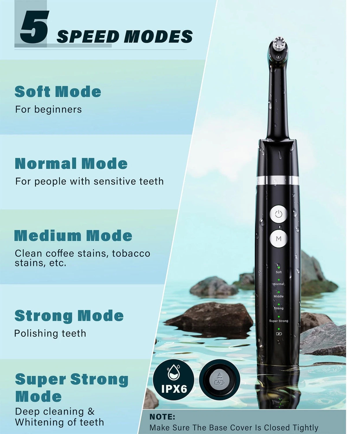 Tooth Polisher, Rechargeable Whitening Kit 1 Ounce (Pack of 1), Black