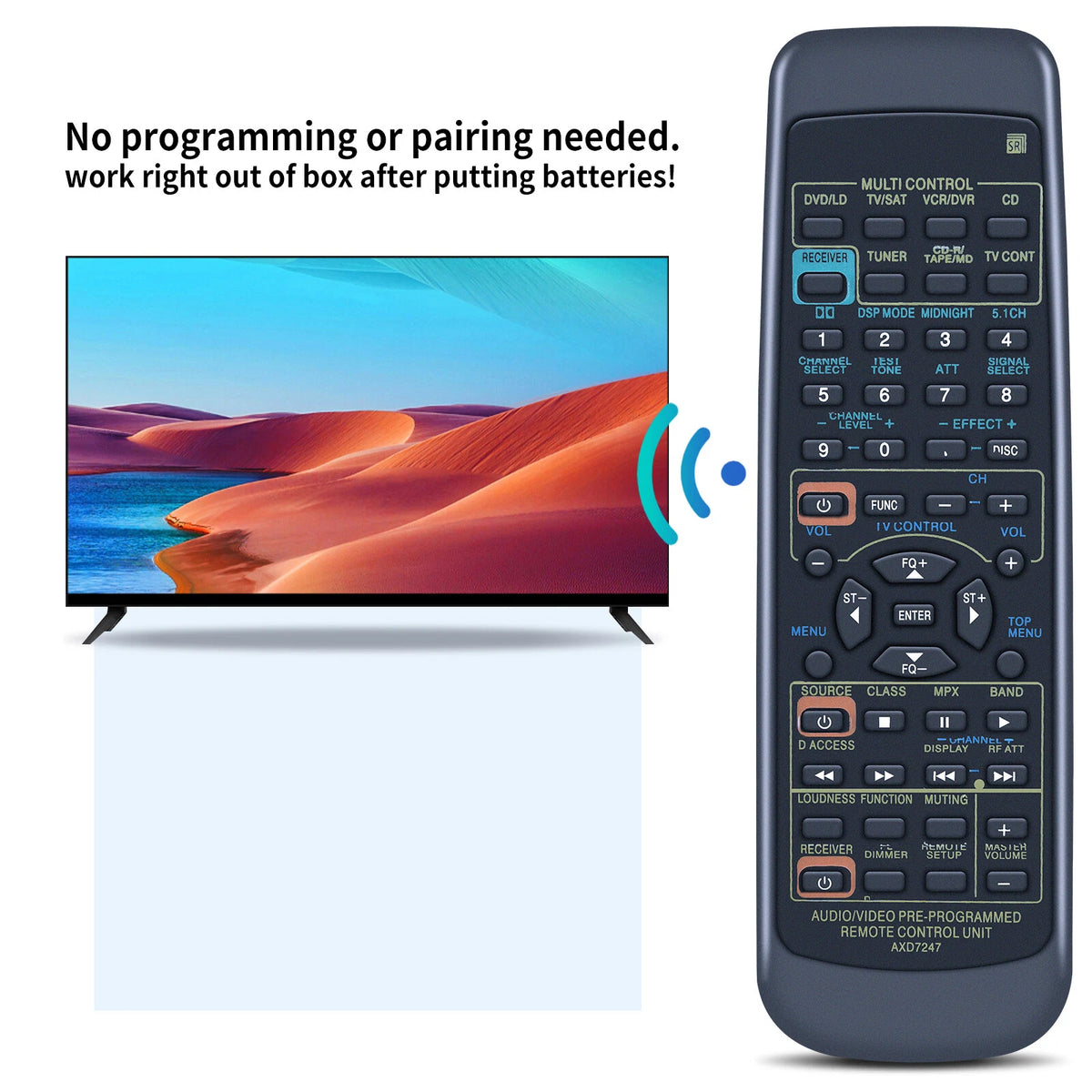 AXD7247 Remote Control For Pioneer AV Receiver VSX609RDS/MVXJI VSX-D510
