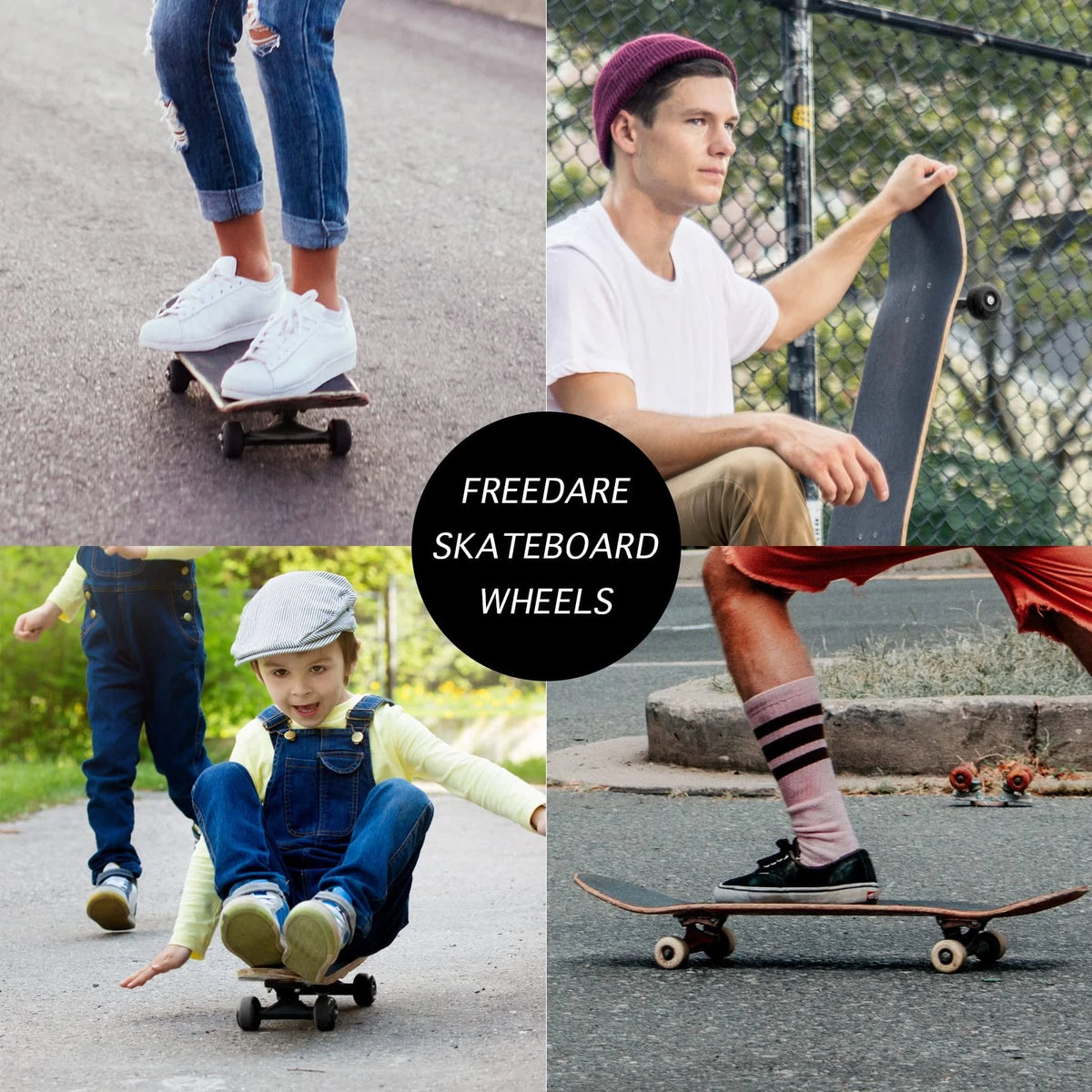TLHB Skateboard Truck,Skateboard Wheels 52mm Suitable for white