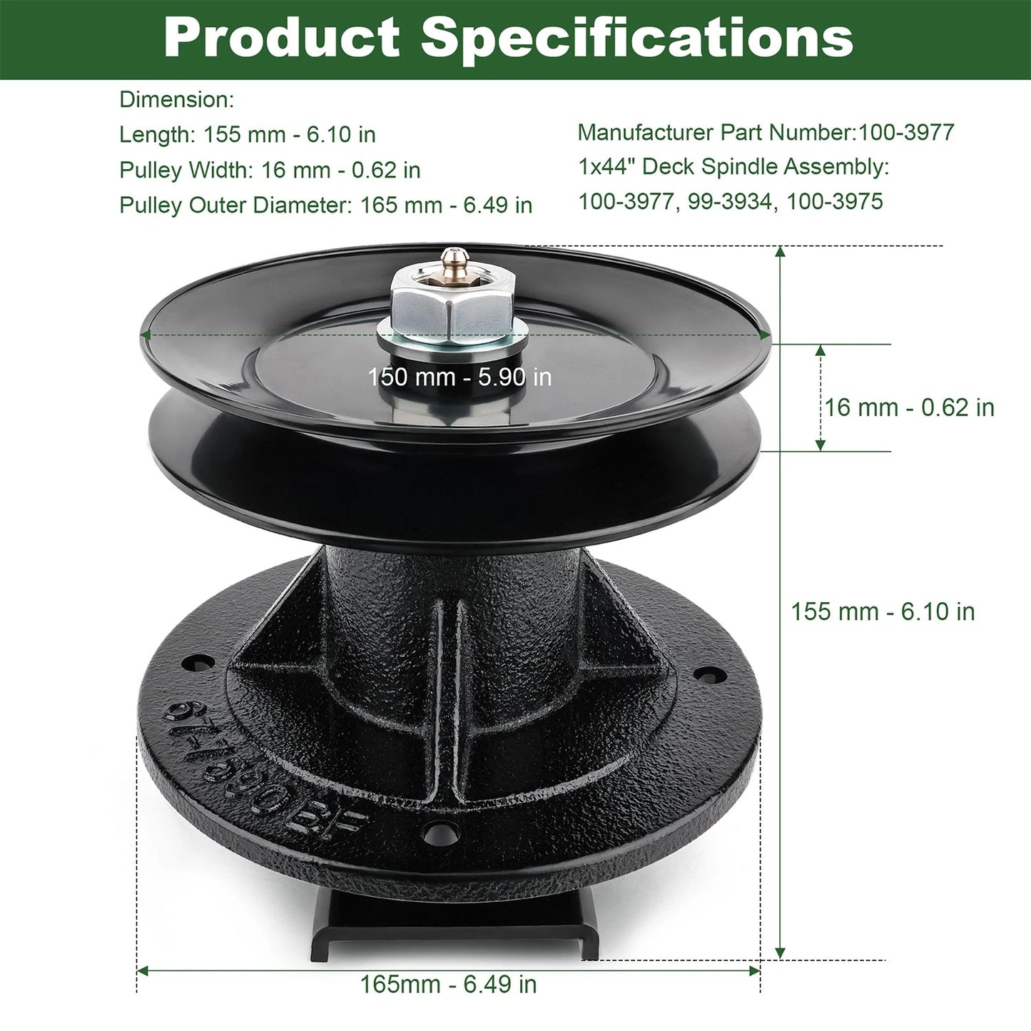 44" Deck Spindle Assembly for Toro Z Master Z147 Z148 Z150 100-3977 99-3934