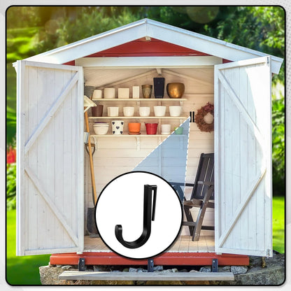 Qiyaz 4 Pcs J Tool Hooks Plastic Multi Purpose Shed Accessories for Black