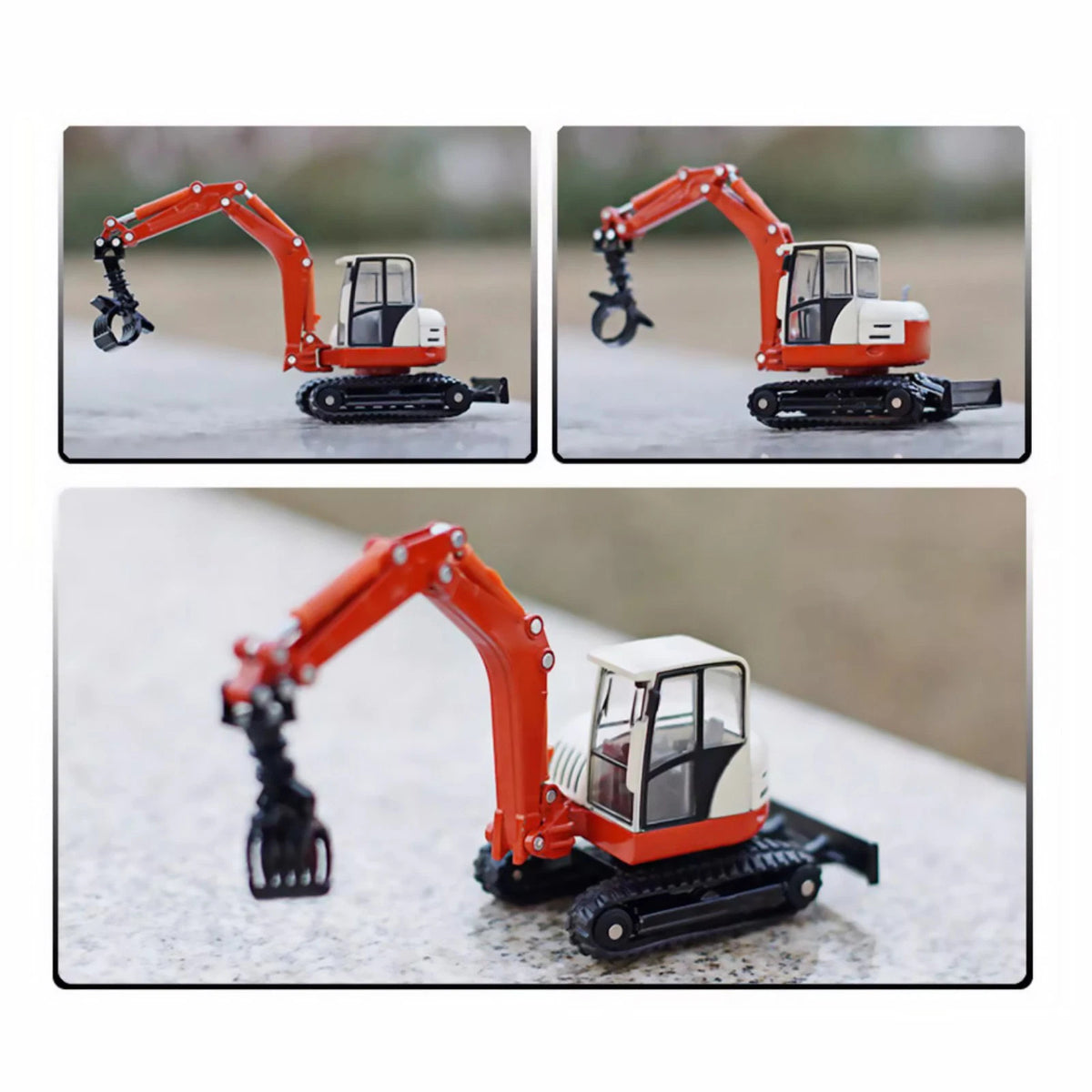 High Simulation 17cm Alloy 1/50 Tracked Wood Grabbers Construction Vehicle Model