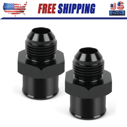 2-Pack SBC 10AN Valve Cover Adapter Aluminum Fittings for Push-In Grommet Black