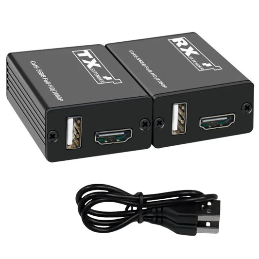 1080P HDMI Extender with USB KVM Over CAT6 for Classroom Education Systems Black