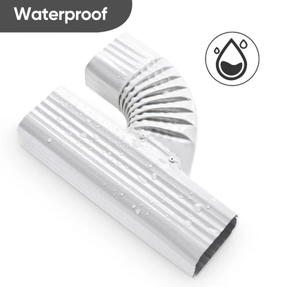 VYH Downspout Gutter Y Left Connector 2x3 Upright 2"x3" Left, White