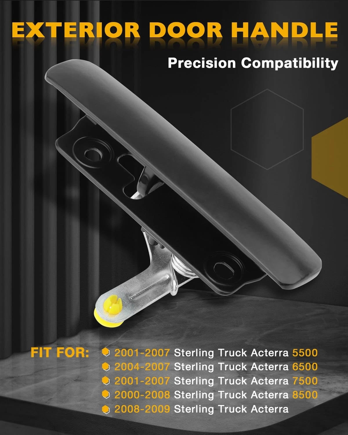 Driver Door Handle, Compatible with 2000-2009 Sterling Truck Acterra Black