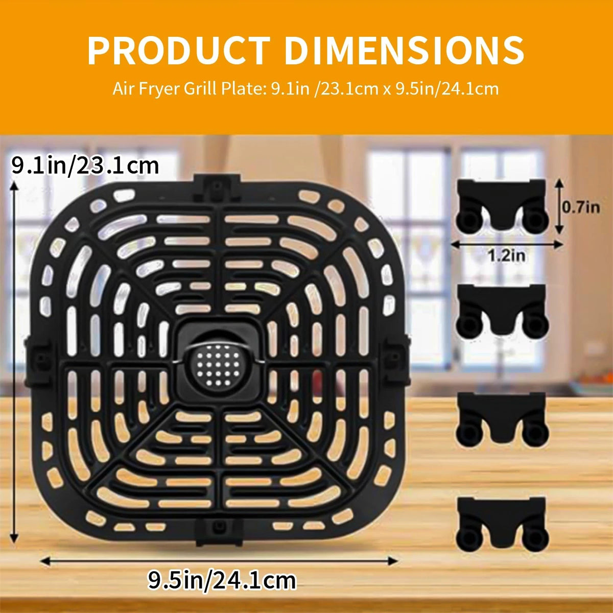GZHCJJ Air Fryer Replacement Tray for 9.1''×9.5''for Instant 6QT, black