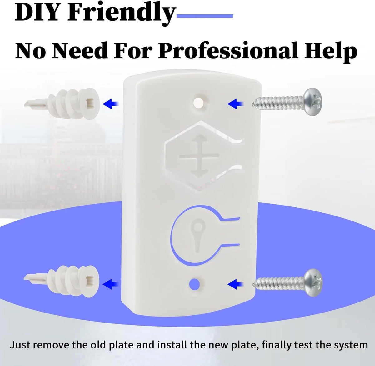 White Two Button Cover Plate, Opener Wall Control for Wayne
