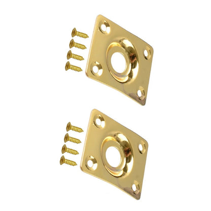 2Pcs Guitar Output Metal Jack Plate Square With Screws For Electric Bass Guitar;
