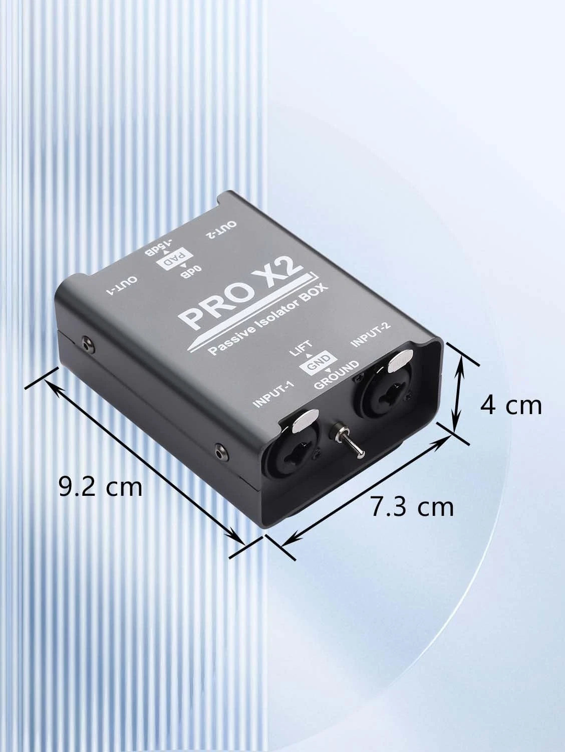 GINTOOYUN Pro Passive Stereo Direct Connection Box 2-Channel Audio black