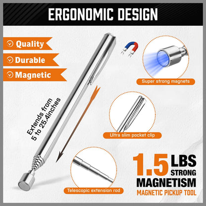 HORUSDY 4-Piece Telescoping Magnetic Pickup Tools Set - 4PCS, 4PCS 5-30.5LB