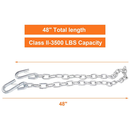 TeukRiGa 3/16" x 48" Grade 30 Steel Boat Trailer Safety Chain x