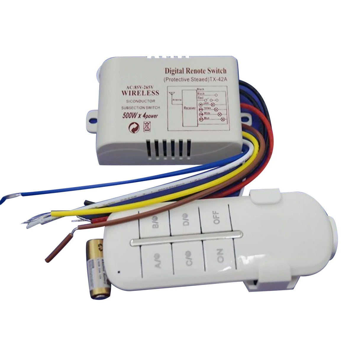 4 Way Light Lamp Digital Wireless Remote Controller Switch ON/OFF 110-240V  F