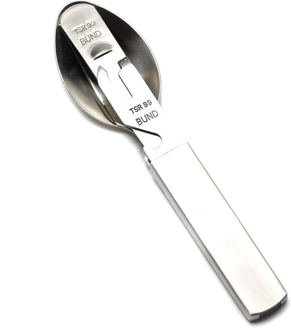 German cutlery set 4 pieces Eating utensils military style spoon fork Silver