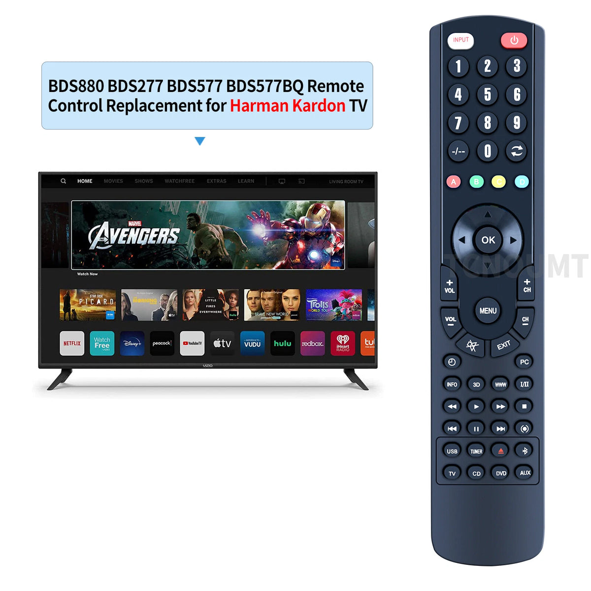 Replacement Remote Control For Harman Kardon BDS880 BDS277 BDS577 BDS577BQ