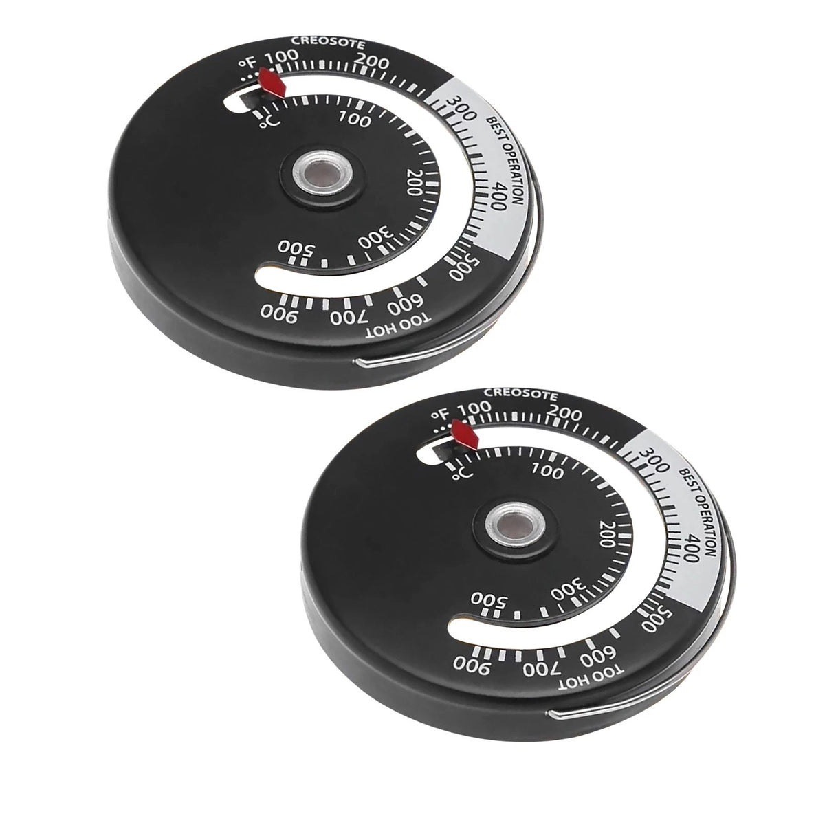 2pcs Stove Pipe Temperature Gauge Magnetic for Wood Burning Fireplace Monitor