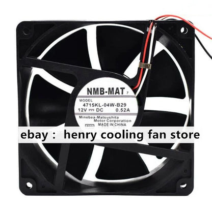 For NMB-MAT 4715KL-04W-B29 DC 12V 0.52A 120*120*38mm Case cooling fan 3wires