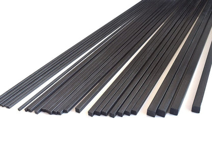 8pcs 3.0mm Carbon Fiber Square Rods 3.0x3.0x300mm,Solid 3.0x3.0x300mm, Black