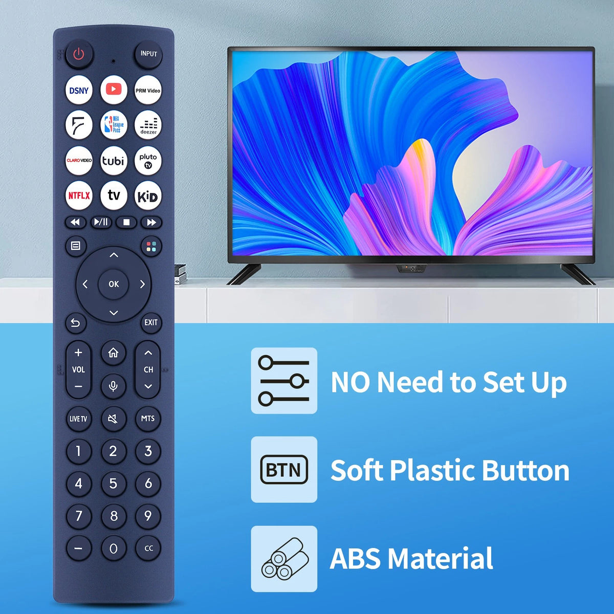 ERF2D36H Remote Control For Hisense TV 43A51HUV 50A53FUV 55A53FUV Without Voice