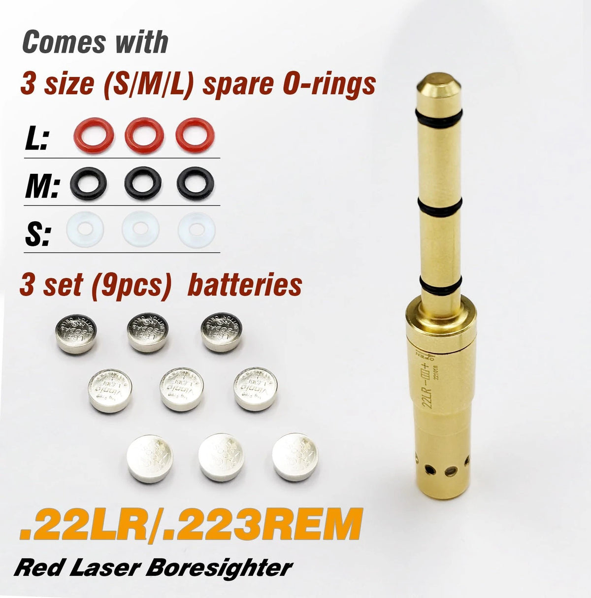 BOOLIT EYE .22LR/223REM Special Laser Boresighter End 223 5.56MM, Red