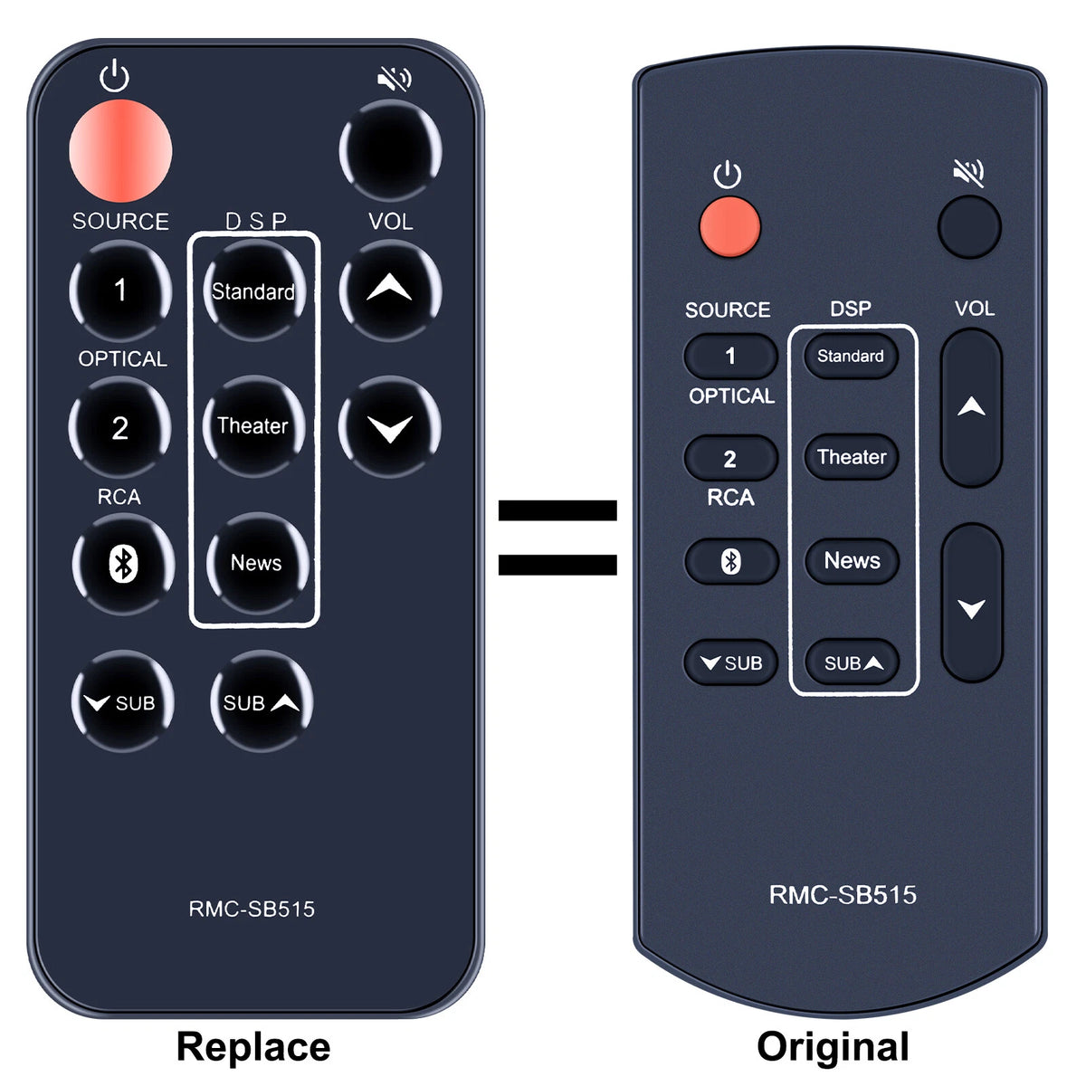 RMC-SB515 Remote Control For Insignia Soundbar NS-SB515 NSSB515