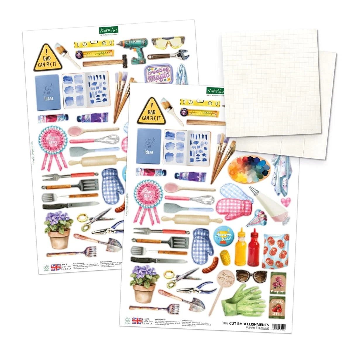 Katy Sue Handy Hobby Aprons Card size 4.6 x 7 inches, mixed colors