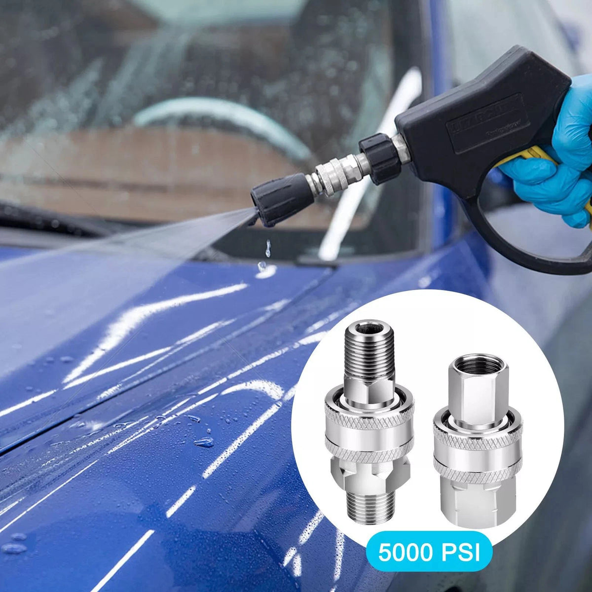 4pcs pressure washer adapter kit With a maximum working pressure of 5000 PSI